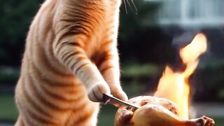 chicken and cat video happy cat cat video viral video funny cat video viral