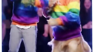 Mr and Mrs Dogy dance in a club