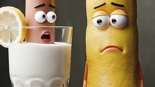 expressive sausage and kefir bottle