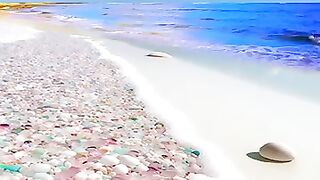 Colourful stone on beach   WhatsApp status video stone beach nature shorts viral status