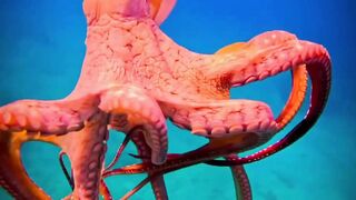 Octopus beautiful movement in water