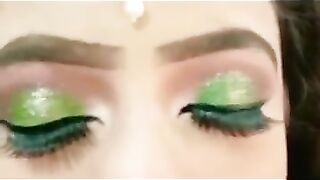 Green glitery eyes