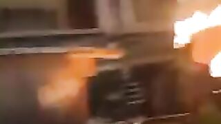 Shocking bus on fire in middle of the journey ????????????