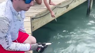 HAND FEEDING MASSIVE TARPON!