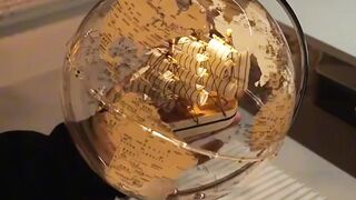 Golden Sail LED Globe Lamp   Luxury World Map Light for Home  Office Decor