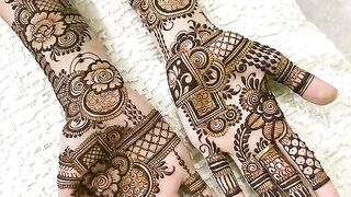 Full hand mahndi design and rose mahndi design