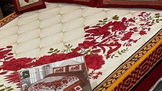 3D Panel Bedsheet 4Pcs Crystal Cotton