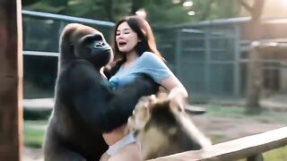 Black Gorilla Vs Dog