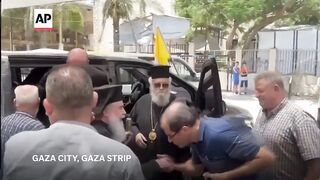 Christian patriarchs make rare visit to Gaza after Israel strike on