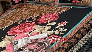 King Size Bed Sheets 4 Piece 3D Panel Bed Sheet