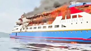 TRAGEDI LAUT KM BARCELONA V TERBAKAR