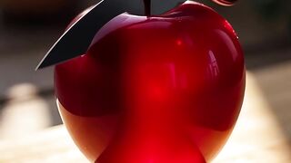 Smooth cutting an apple