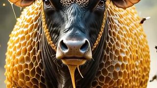 A cow tries to eat honey from a beehive, but thousands of bees attack  then, the Scooty Team arrives and bravely rescues the cow.