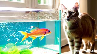 Cat And fish game.! Funny