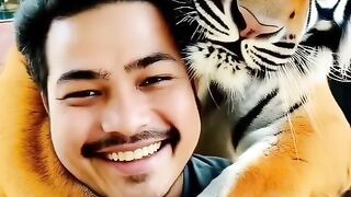 When the tiger hugged me from behind to take a selfie