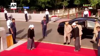 Myanmar military leader attends annual event for first time in five