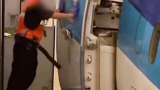 internet hall of fame on X- The final checks before closing an aircraft door https----X5iDiC7Il4 -