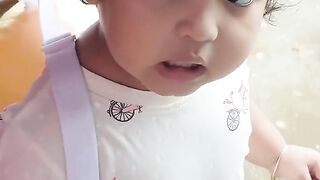 Rainy day cute baby ready to go school