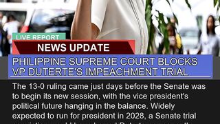 Philippine Supreme Court Blocks Vp Dutertes Impea