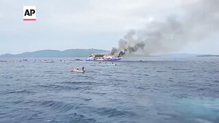 568 people survive after passenger ferry caught fire, killing 3 in