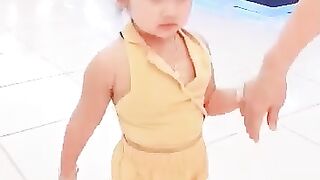 My baby walking in the mall