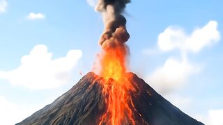 Terrifying Moments of the Volcano! Lava Burns Everything in Its Path.