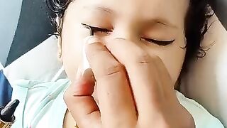 cute baby make up when sleeping