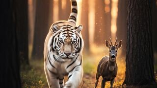Tiger chasing de3r