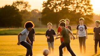 Boys playing football