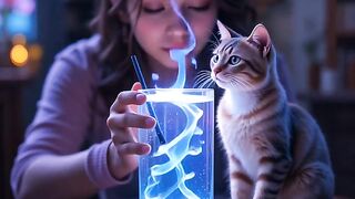 Cute girl with cat