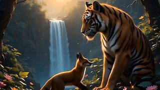 Tiger with fox