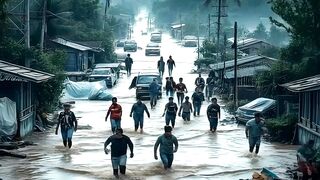 Panic Moments! Residents Run in Fear of Being Hit by Flash Floods!