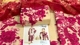 iznik Maria B crimson mix brands  MPrints 3Pc Code FC87