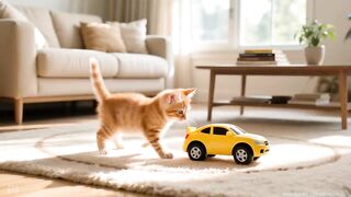 Toy Car Broke, Mama and Papa Cat Made a Special New One for Her.
