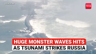 Russia Tsunami FIRST Drone Footage Shows Kamchatka Peninsula Submerged Mammoth Waves Roar