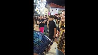 The Pires sisters liven up the festivities in Ponte da Barca. duet diverseculture music greekculture party