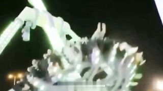 A HUGE SCARE Screams panic and chaos erupted at Green Mountain Park in Saudi Arabia when a popular attraction broke down