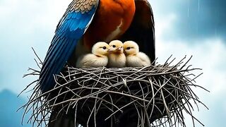 Mother bird Save her chiks