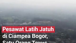 Pesawat latih jatuh di area pemakaman umum daerah Ciampea, Kabupaten Bogor, Jawa Barat