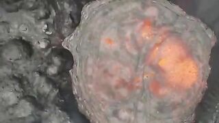 Exoplanet. Amazing drone footage of a volcano