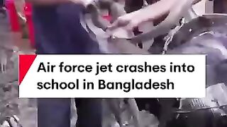 Air force jet crashes into school in Bangladesh