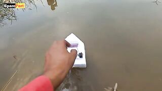 How to make Boat using Thermocol at home  dc motor boat  Boat  Spare Part Technology
