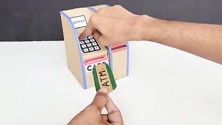 how to make cardboard ATM at home  Mini working atm  coin bank making  Best cardboard projects