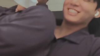 New taekook moments on aeroplane