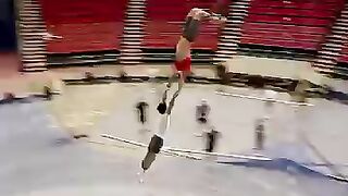 Overcome your fear  extremesports circus trampoline acrobatics performance gymnast
