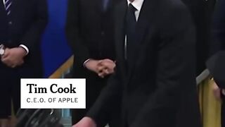 Apples 100 Billion Deal Tim Cook Gifts Trump a 24k Gold Plaque to Avoid Tariffs