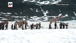 Life size puppets complete journey from Africa to Norway for climate