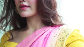 Hareem Farooqs Bold Yellow Pink Saree Look That Sparked Controversy Public Reaction