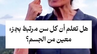 هل تعلم أن كل سن مرتبط بجزء معين من الجسم