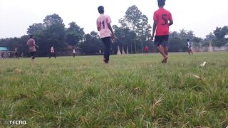 Today I am playing football.